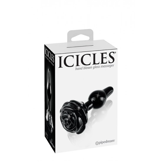 Plug Anal Vidro Icicles No77 6cm Preto