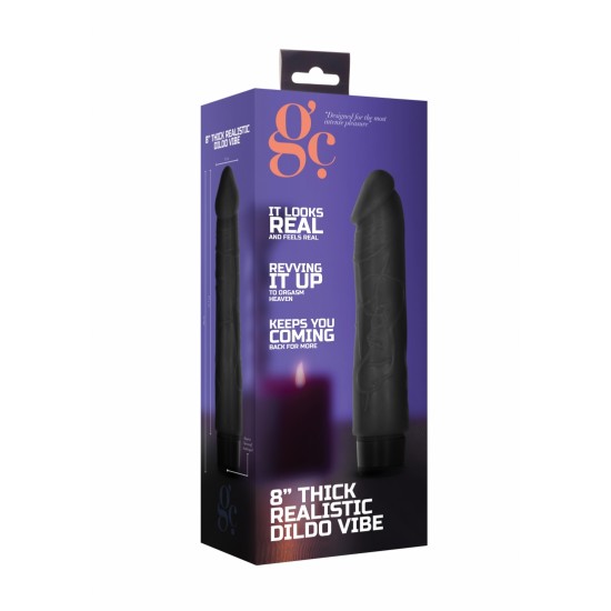 Vibrador Realista Multivelocidades Thick GC 17.5cm Preto