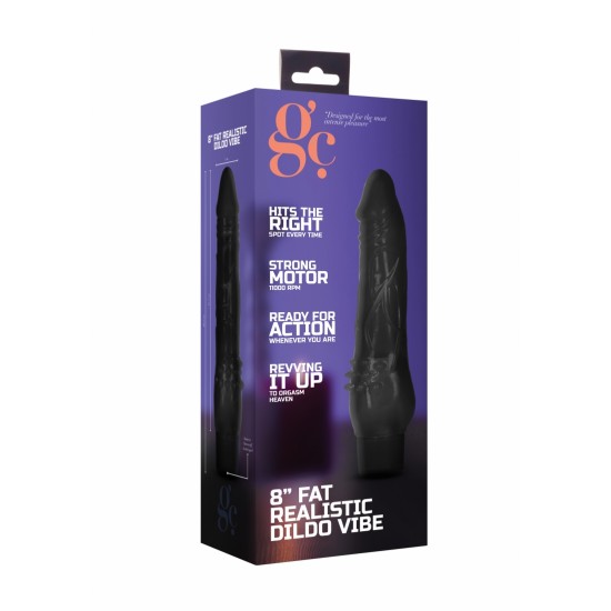 Vibrador Realista Multivelocidades Fat GC 17.5cm Preto