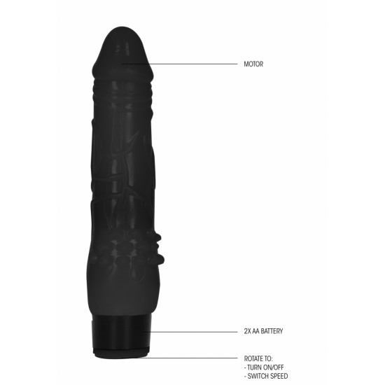 Vibrador Realista Multivelocidades Fat GC 17.5cm Preto