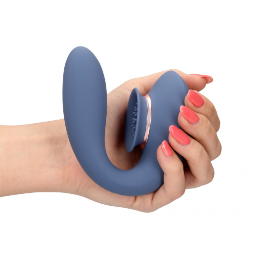 Vibrador Rabbit com Sugador e Lingua - Twitch 3 - Azul