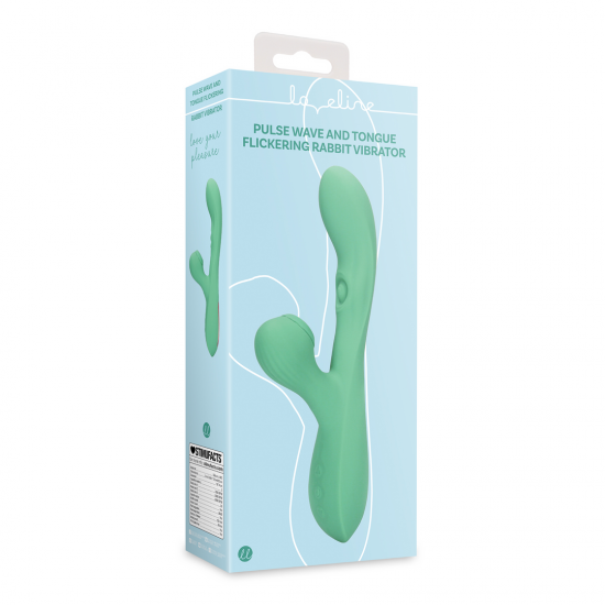 Vibrador Rabbit Sugador e Lingua - Loveline - Verde