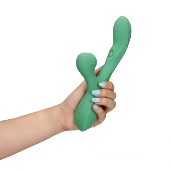 Vibrador Rabbit Sugador e Lingua - Loveline - Verde