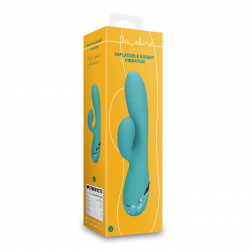 Vibrador Rabbit insuflável - Peacock Blue