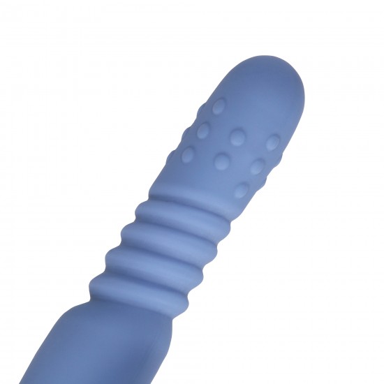 Rotating Beads and Thrusting Rabbit Vibrator - Blue 