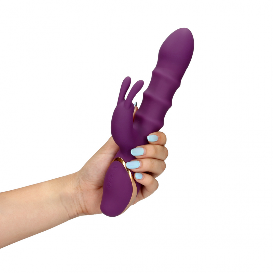 Vibrador do tipo Rabbit com 3 Aneis internos que Sobem-e-Descem