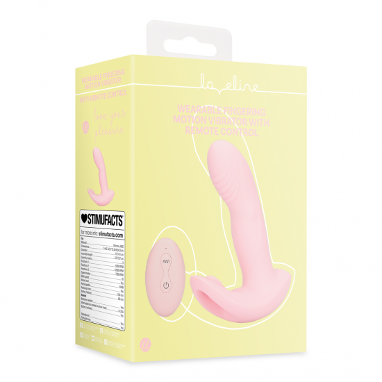 Vibrador de Cueca com Estimulador de Clitoris e Comando - Loveline - Rosa