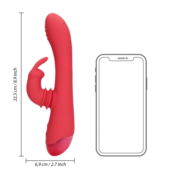 Vibrador Rabbit Oscilante - Loveline - Vermelho