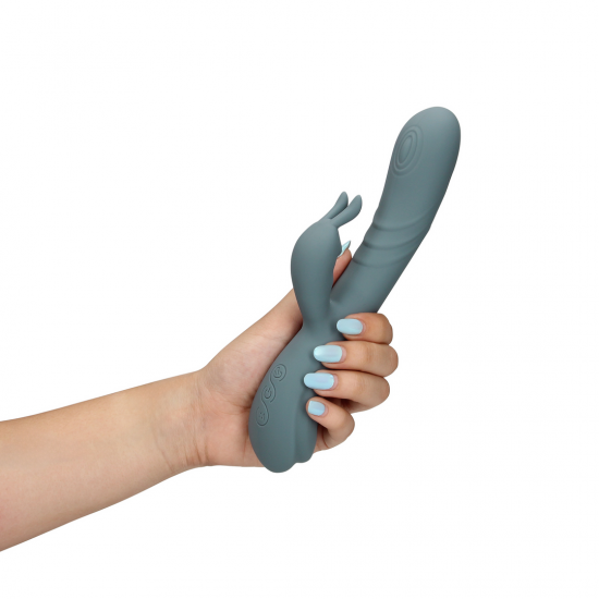 Vibrador Rabbit Movimento de Dedo - Loveline - Cinza