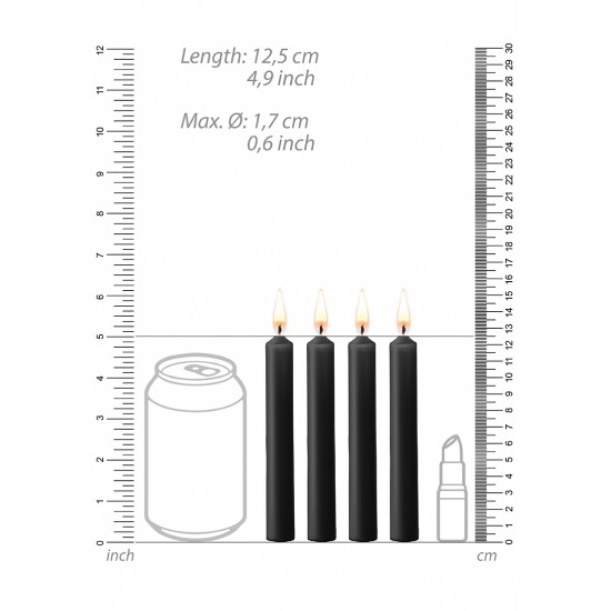 Teasing Wax Candles - Parafin - 4-pack - Black