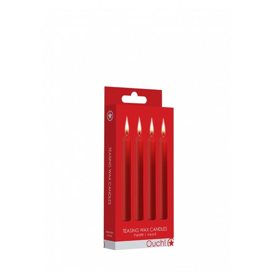 Teasing Wax Candles - Parafin - 4-pack - Red