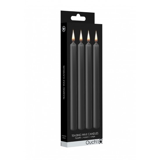 Teasing Wax Candles Large - Parafin - 4-pack - Black