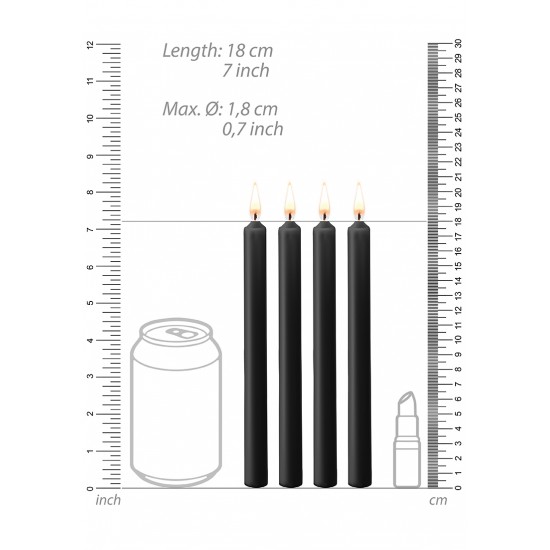 Teasing Wax Candles Large - Parafin - 4-pack - Black