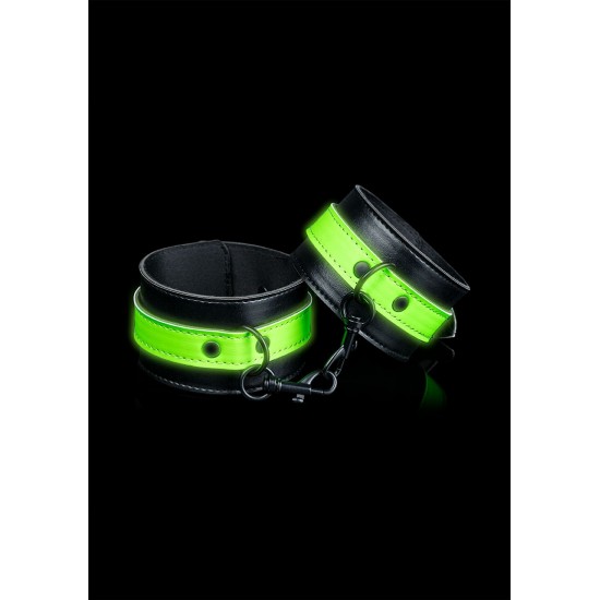 Ankle cuffs - Glow in the Dark - Neon Green/Black