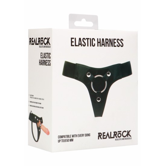 Arnês em Pele Strap-On Elástico RealRock