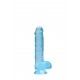 DILDO REALISTA 15CM COMTESTICULOS AZUL