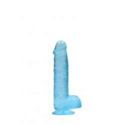 DILDO REALISTA 15CM COMTESTICULOS AZUL