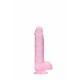 Dildo realistico com testiculos 15cm Rosa - RealRock