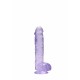 Dildo realistico com testiculos 15cm Lilas - RealRock