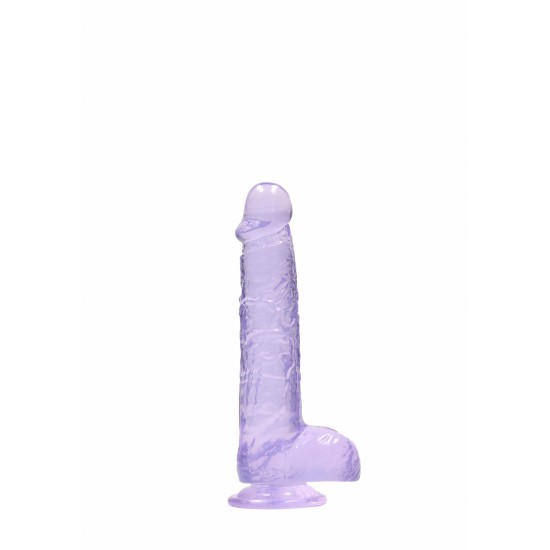 Dildo realistico com testiculos 15cm Lilas - RealRock