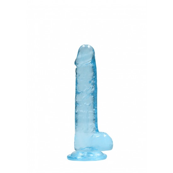 DILDO REALISTA COM TESTICULOS AZUL 17CM