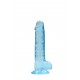 DILDO REALISTA COM TESTICULOS AZUL 17CM