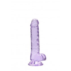 Dildo realistico com testiculos 18cm Lilas - RealRock