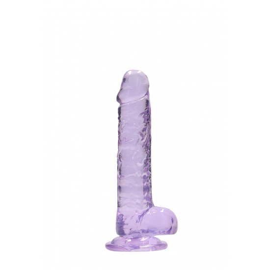 Dildo realistico com testiculos 18cm Lilas - RealRock