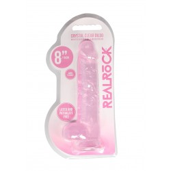 Dildo realistico com testiculos 20cm Rosa - RealRock