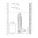 DILDO REALISTICO COM TESTICULOS 20CM TRANSPARENTE - REALROCK