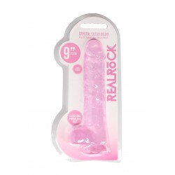 Dildo realistico com testiculos 23cm Rosa - RealRock