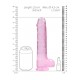 Dildo realistico com testiculos 23cm Rosa - RealRock