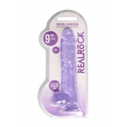 Dildo realistico com testiculos 23cm Lilas - RealRock