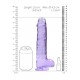 Dildo realistico com testiculos 23cm Lilas - RealRock