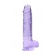 Dildo realistico com testiculos 23cm Lilas - RealRock