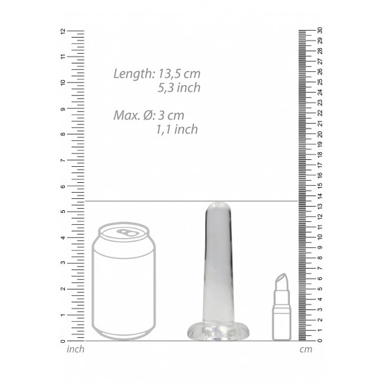 Não Realistico Dildo com ventosa - 13,5 cm - Clear