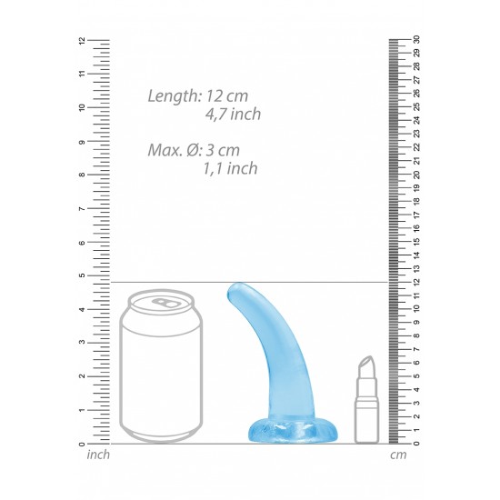 Não Realistico Dildo com ventosa - 11,5 cm - Azul