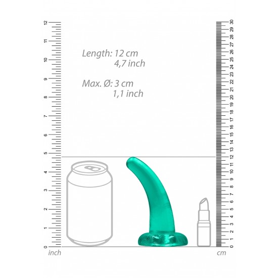 Não Realistico Dildo com ventosa - 11,5 cm - Turquesa