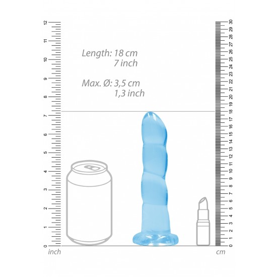 Não Realistico Dildo com ventosa - 17 cm - Azul