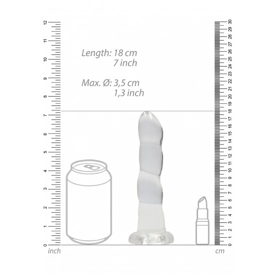 Não Realistico Dildo com ventosa - 17 cm - Clear