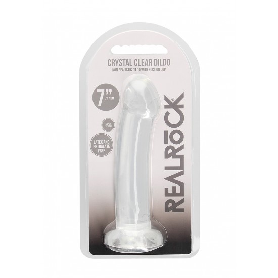  Dildo Não Realistico com ventosa - 17 cm - Clear