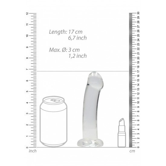  Dildo Não Realistico com ventosa - 17 cm - Clear