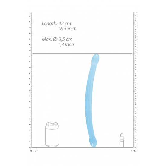  Dildo Não Realistico Duplo - 42 cm - Azul