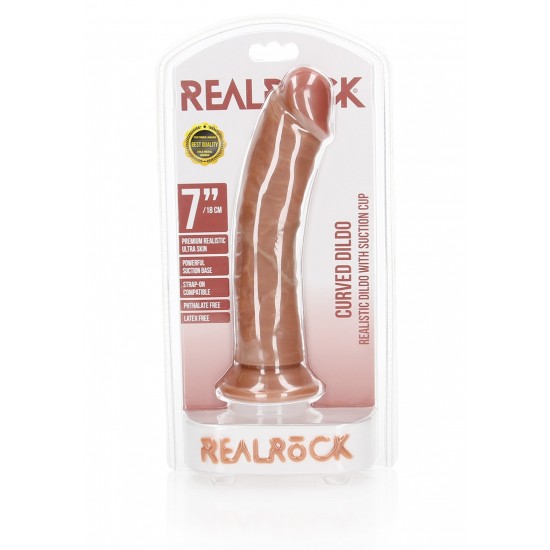 Curved Realistic Dildo with Suction Cup - 7/ 18 cm