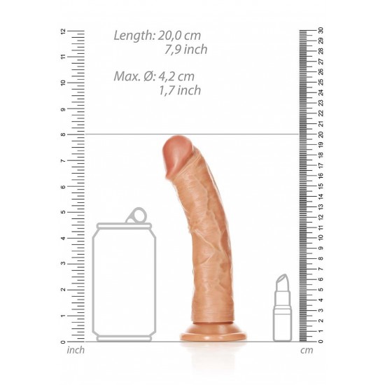 Curved Realistic Dildo with Suction Cup - 7/ 18 cm