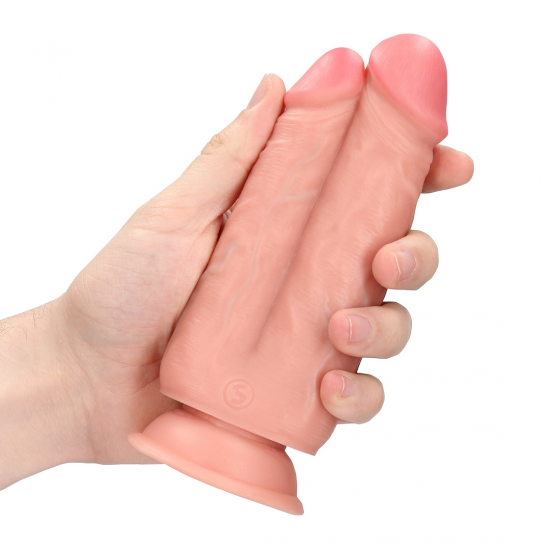 Dildo Realistico 2 em 1 6`` (15 cm) - Pele