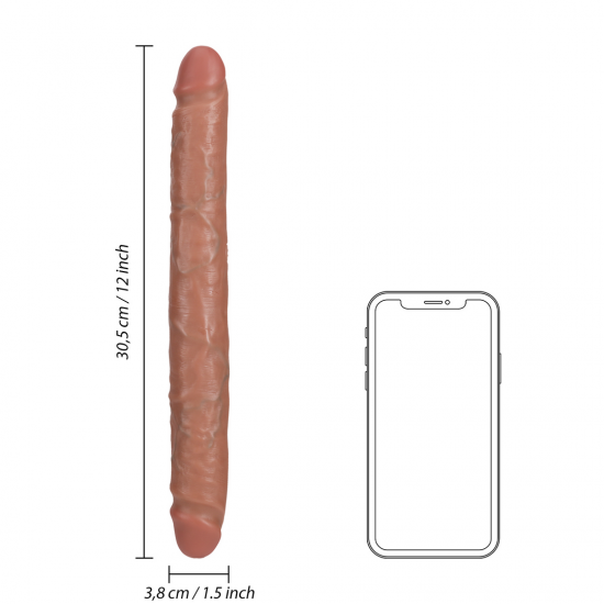 Dildo Realistico Duplo 12`` (30 cm) - Castanho