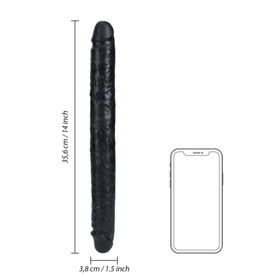 Dildo Realistico Duplo 14`` (35 cm) - Preto