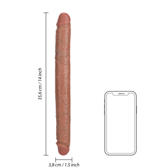 Dildo Realistico Duplo 14`` (35 cm) - Castanho