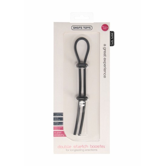 Anel penis ajustavel Double Stretch Booster - Preto